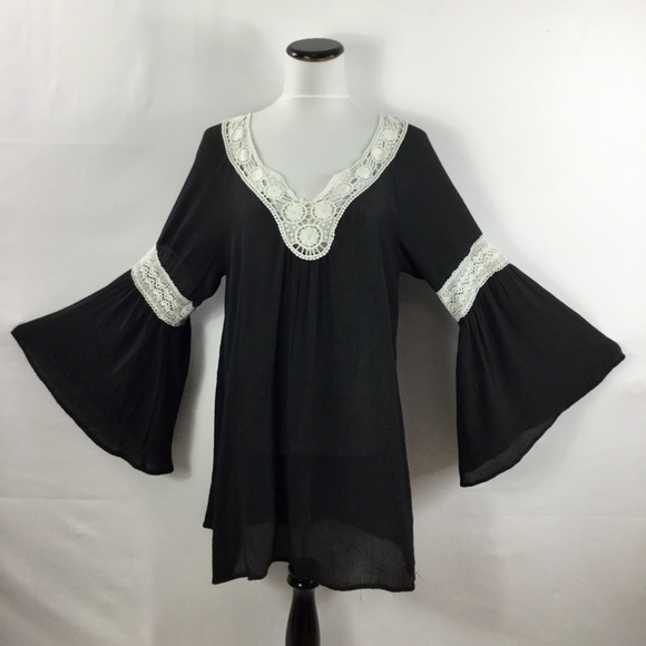 Umgee Tops - Umgee Bohemian Tunic Peasant Top Blouse Size 1XL